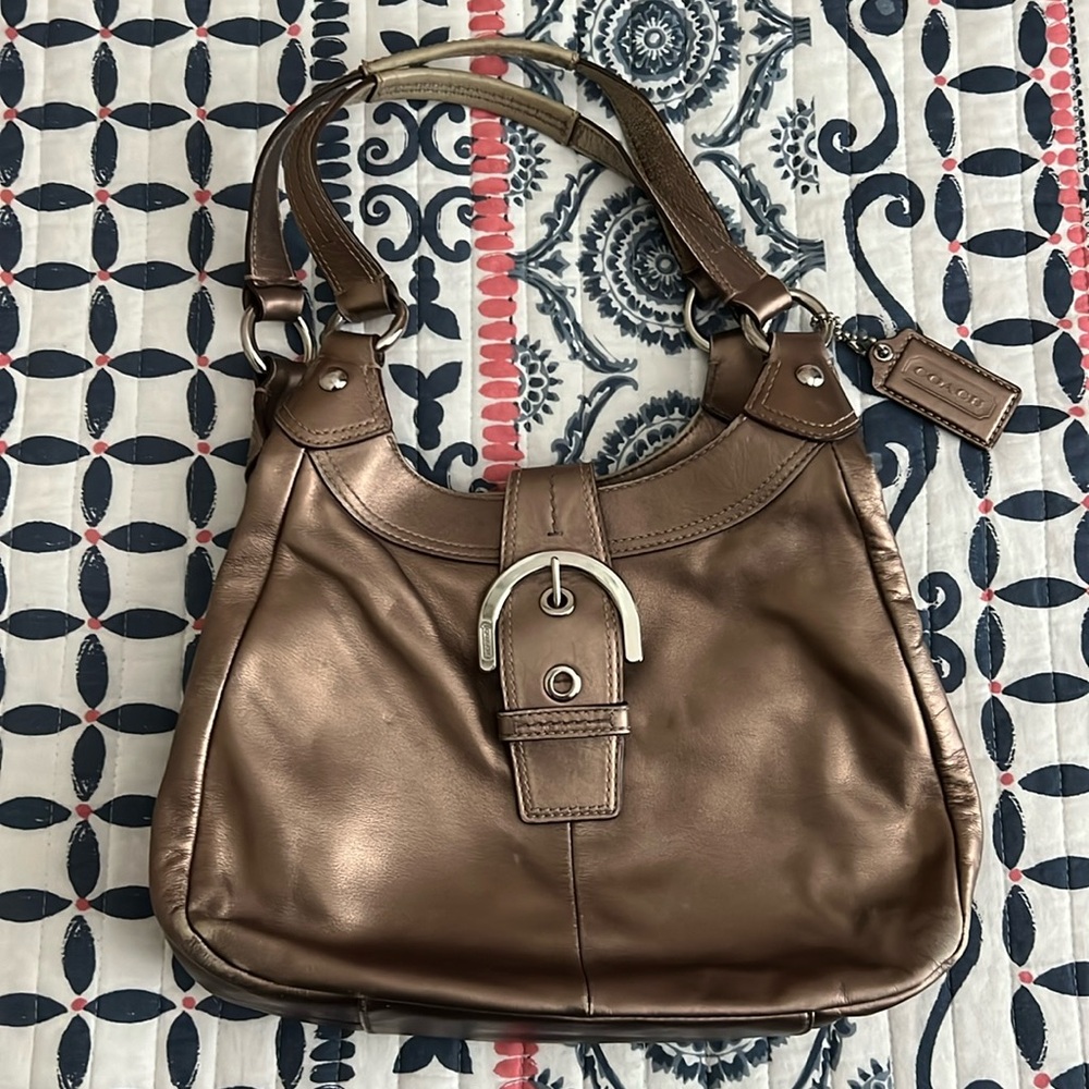 Coach Metallic leather handbag